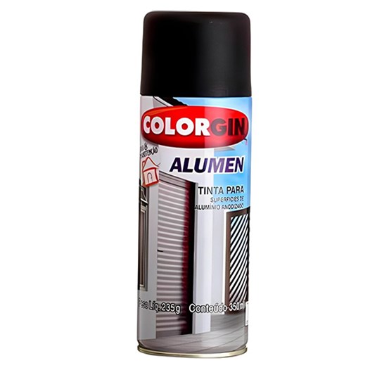 Tinta spray preto fosco p aluminio  alumen [ 773 ]  colorgin