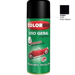 Tinta spray preto rapido  uso geral [ 52001 ]  colorgin