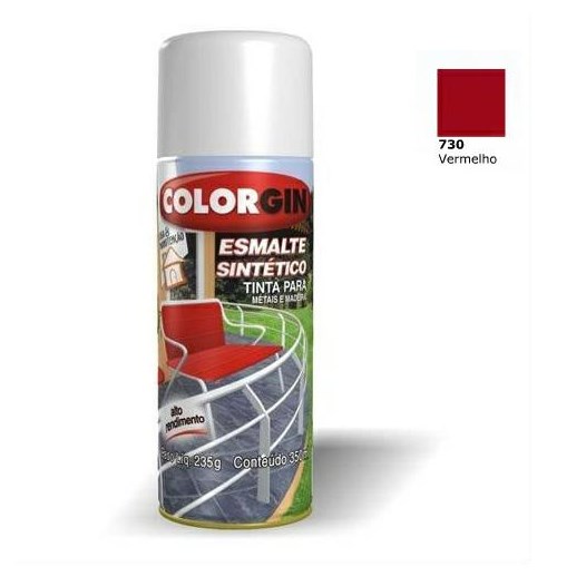 Tinta spray vermelho  esmalte sintetico [ 730 ]  colorgin
