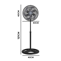 Ventilador oscilante pedestal 40cm preto (220v) [ 3851 ]  ventisol