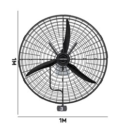 Ventilador parede 1 metro premium preto 220v [15599] ventisol