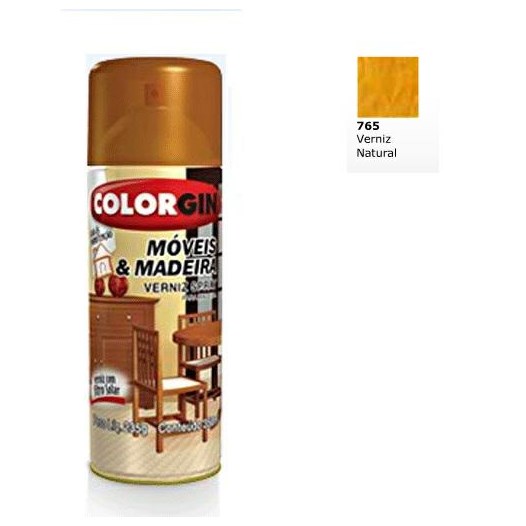 Verniz spray moveis e madeira natural brilhante [ 765 ]  colorgin